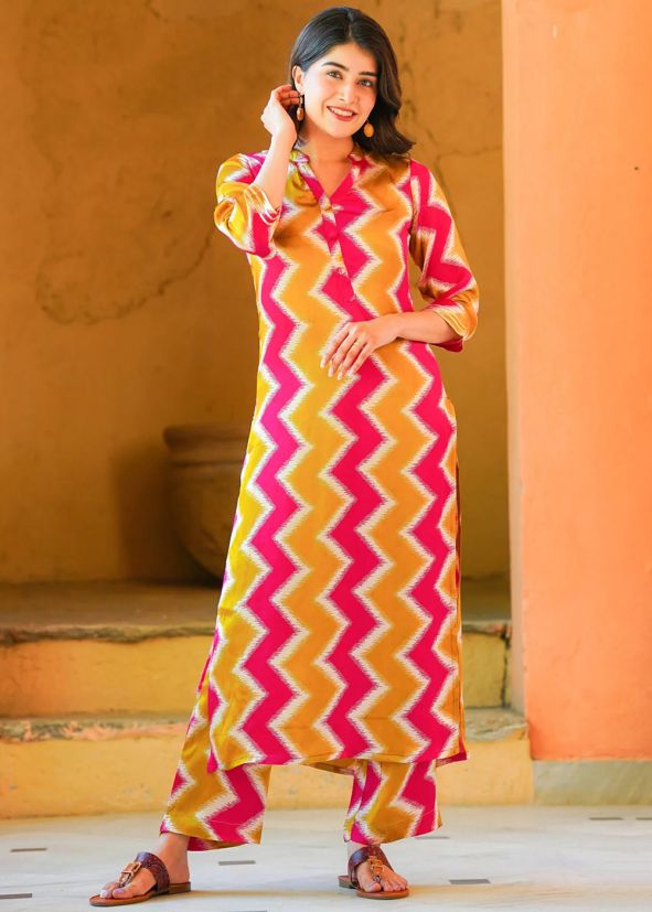 Readymade Multicolor Printed Kurta Set