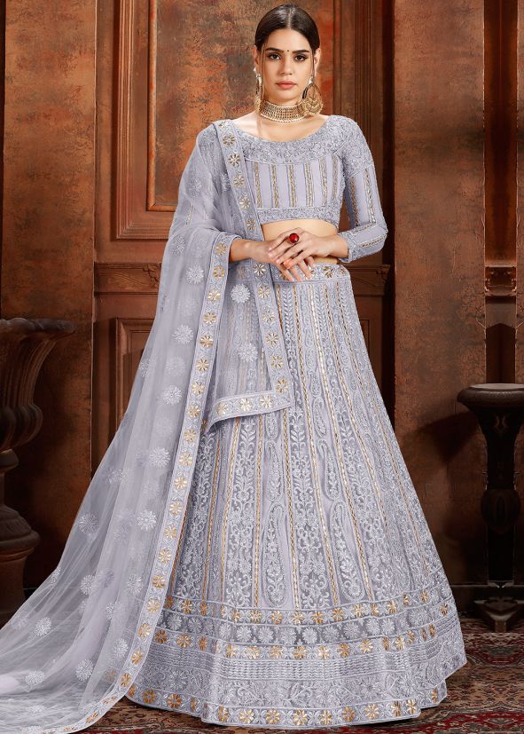 Buy Net Embroidered Latest Purple Lehenga Choli Online for Women USA