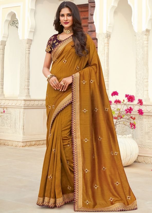 Yellow Silk Saree With Zari Embroidered Blouse