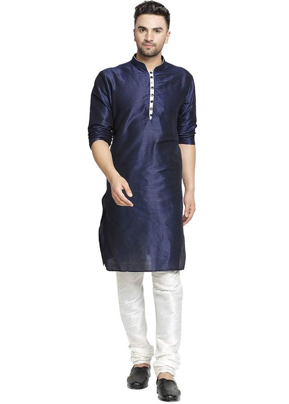 Readymade Navy Blue Kurta Churidar Set