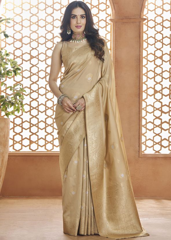 Red Banarasi Silk Saree In Zari Woven Work