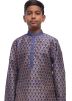 Purple Woven Kids Kurta Churidar Set