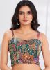 Multicolor Embroidered Readymade Co- Ord Set In Jacket Style