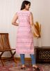 Pink Printed Kurti In Cotton