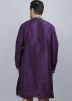 Purple Readymade Kurta In Dupion Silk