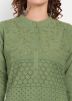 Green Embroidered Cotton Kurti