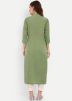Green Embroidered Cotton Kurti