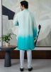 Shaded Blue Embroidered Kurta With Pajama