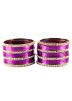 Stone Studded Pink and Golden Bangle Set