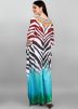 Multicolor Printed Kaftan In Crape