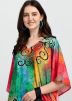 Multicolor Printed Kaftan In Crape