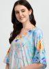 Blue Printed Kaftan In Crape