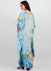 Blue Printed Kaftan In Crape