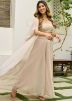 Beige Gota Work Jacket Style Top Bottom Set