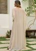 Beige Gota Work Jacket Style Top Bottom Set