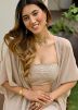 Beige Gota Work Jacket Style Top Bottom Set