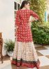 Red Digital Print Kurta Set