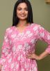 Pink Readymade Cotton Co-Ord Set In Digital Print