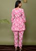 Pink Readymade Cotton Co-Ord Set In Digital Print