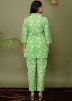 Green Printed Readymade Cotton Co-Ord Set