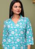 Turquoise Digital Printed Readymade Co-Ord Set 