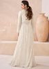White Embroidered Jacket Style Top Bottom Set