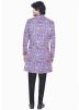 Blue Indo Western Sherwani Set In Digital Printed