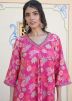 Hot Pink Digital Printed Readymade Kurta & Pant 