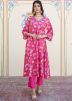Hot Pink Digital Printed Readymade Kurta & Pant 