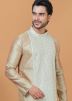 Beige Kurta Pajama In Digital Print
