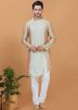 Beige Kurta Pajama In Digital Print