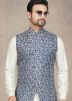 Cream Kurta Pajama & Chikankari Nehru Jacket