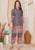 Grey Readymade Rayon Digital Printed Co-Ord Set
