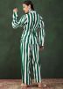 White Stripes Printed Readymade Co- Ord Set In Crape