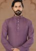 Purple Woven Kurta Pajama In Art Silk