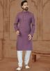 Purple Woven Kurta Pajama In Art Silk