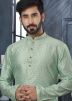 Green Woven Kurta In Jacquard