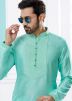 Blue Mens Kurta In Dupion Silk