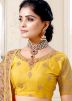 Yellow Thread Embroidered Lehenga Choli In Net