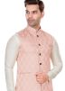 Off-White Kurta Pajama With Woven Nehru Jacket
