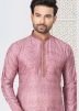 Purple Kurta Pajama In Digital Print