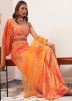 Orange Embroidered Readymade Crop Top With Palazzo