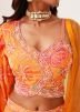 Orange Embroidered Readymade Crop Top With Palazzo
