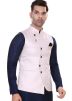 Pink Readymade Woven Nehru Jacket In Jacquard