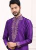 Purple Embroidered Kurta Pajama