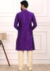 Purple Embroidered Kurta Pajama