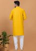 Yellow Sequins Embroidered Kurta Pajama