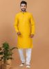 Yellow Sequins Embroidered Kurta Pajama
