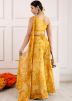 Yellow Printed Top Bottom Set
