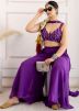 Readymade Purple Embroidered Top Bottom Set